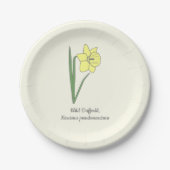 Botanische Daffodil pastelbloem Papieren Bordje (Voorkant)