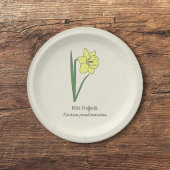 Botanische Daffodil pastelbloem Papieren Bordje