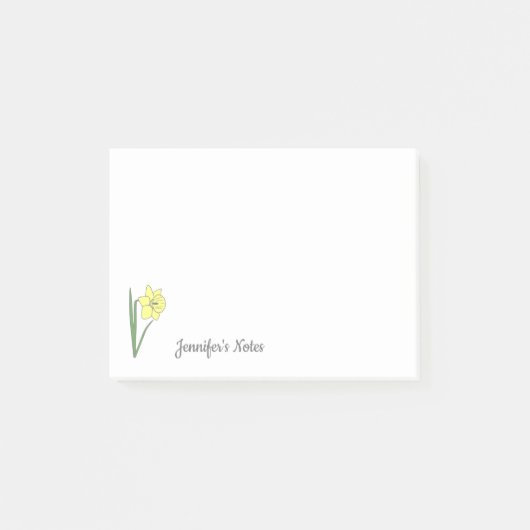 Botanische Daffodil pastelbloem Post-it® Notes (Voorkant)