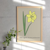 Botanische Daffodil pastelbloem Poster