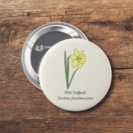 Botanische Daffodil pastelbloem Ronde Button 5,7 Cm