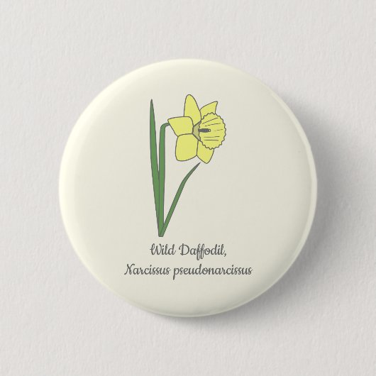 Botanische Daffodil pastelbloem Ronde Button 5,7 Cm (Voorkant)