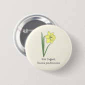 Botanische Daffodil pastelbloem Ronde Button 5,7 Cm (Voorkant /achterkant)