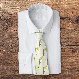 Botanische Daffodil pastelbloem Stropdas