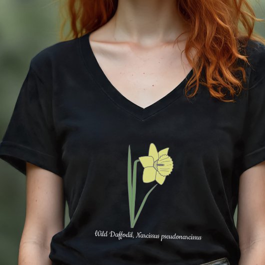 Botanische Daffodil pastelbloem T-shirt