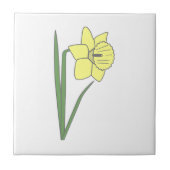 Botanische Daffodil pastelbloem Tegeltje (Voorkant)