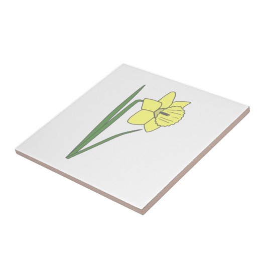 Botanische Daffodil pastelbloem Tegeltje (Zijkant)