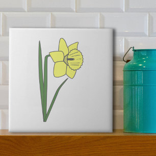 Botanische Daffodil pastelbloem Tegeltje
