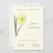 Botanische Daffodil Verjaardag uitnodiging (Voorkant)