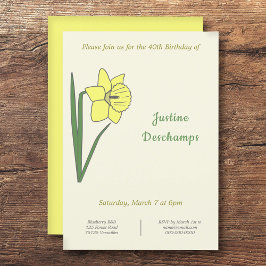 Botanische Daffodil Verjaardag uitnodiging