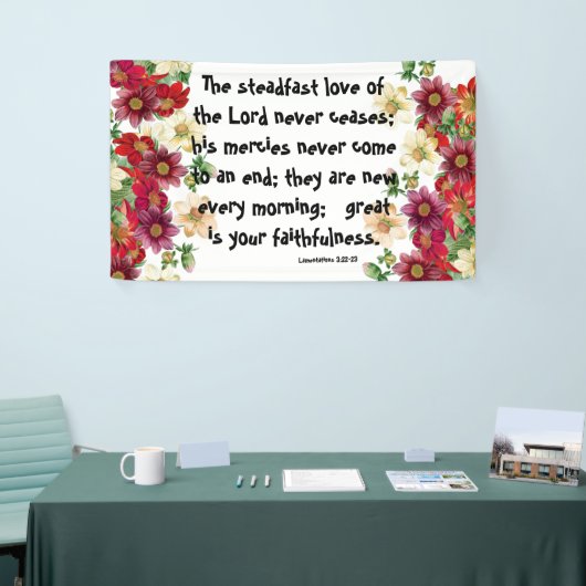 Botanische Dahila Flower Gods Love Christelijke Ba Spandoek (Beurs)