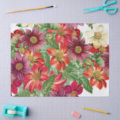 Botanische Dahlia Flowers Floral Tissue Paper Tissuepapier (Craft)