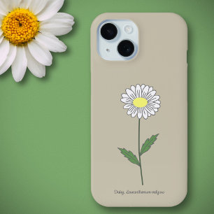 Botanische Daisy Bloem Bruin iPhone 15 Case