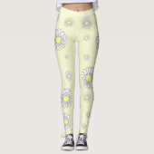 Botanische Daisy Bloem Geel Leggings (Voorkant)