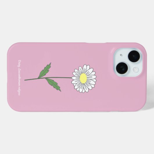 Botanische Daisy Bloem Roze Case-Mate iPhone Case (Achterkant (horizontaal))