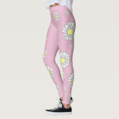 Botanische Daisy Bloem Roze Leggings (Links)