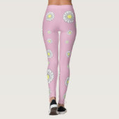 Botanische Daisy Bloem Roze Leggings (Achterkant)