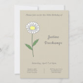 Botanische Daisy Bloem Verjaardag Uitnodiging (Voorkant)