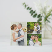 Botanische Daisy Bloemen Bruiloft Dank u Briefkaar Aankondigingskaart (Staand voorkant)