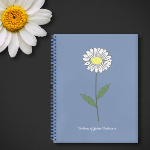 Botanische Daisy Flower Blue Notitieboek