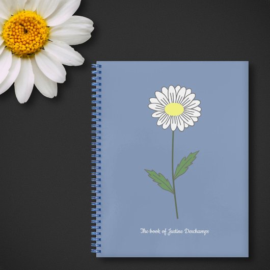 Botanische Daisy Flower Blue Notitieboek