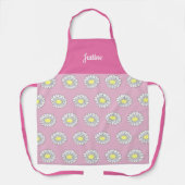 Botanische Daisy Flower Pattern Roze Schort (Voorkant)