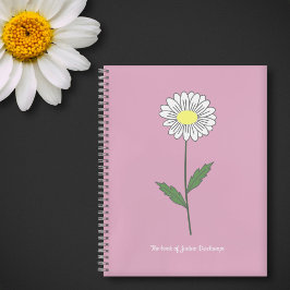 Botanische Daisy Flower Roze Notitieboek