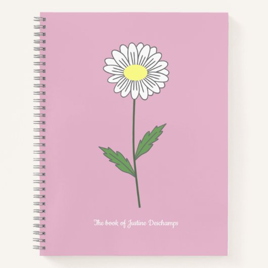 Botanische Daisy Flower Roze Notitieboek (Voorkant)