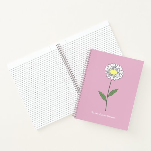 Botanische Daisy Flower Roze Notitieboek (Binnen)