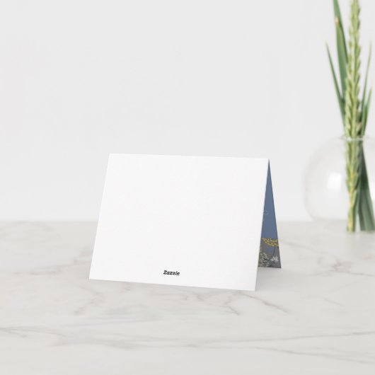 Botanische Daisy Geel & Blauw Bruiloft Dank u Kaart (Achterkant)