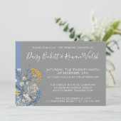 Botanische Daisy Geel & Navy Bruiloft Douche Kaart (Staand voorkant)