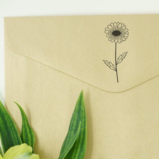 Botanische Daisy Line Art Bloem Rubberstempel