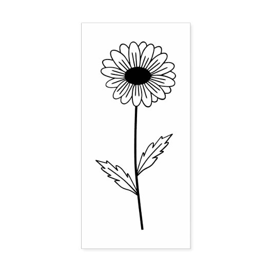 Botanische Daisy Line Art Bloem Rubberstempel (Afrduk)