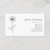 Botanische Daisy Line Art Bloem Visitekaartje (Voorkant)