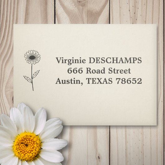 Botanische Daisy Line Art Bloem Zelfinktende Stempel