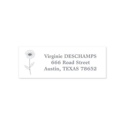 Botanische Daisy Line Art Bloem Zelfinktende Stempel (Design)