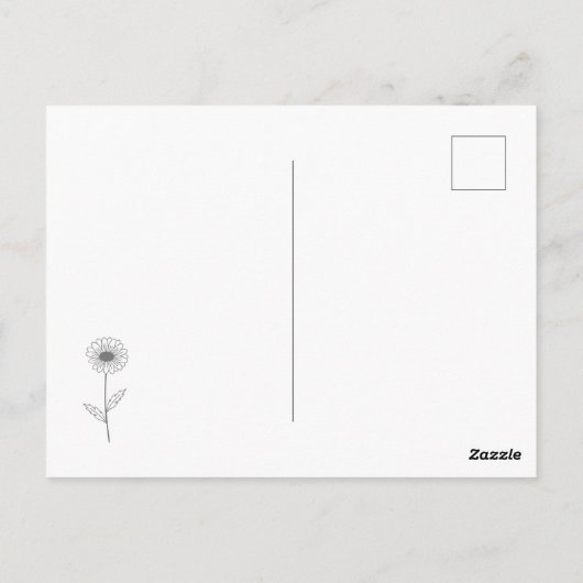 Botanische Daisy Pastel Bloem Briefkaart (Achterkant)