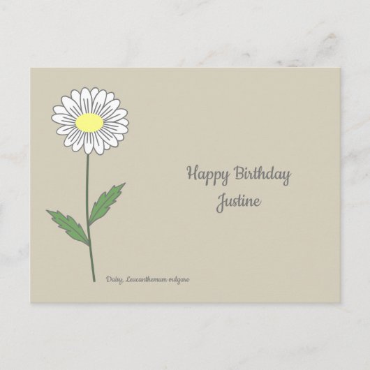Botanische Daisy Pastel Bloem Briefkaart (Voorkant)