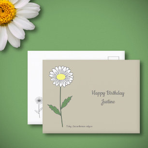 Botanische Daisy Pastel Bloem Briefkaart