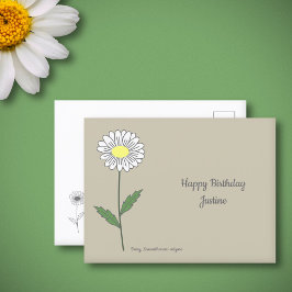 Botanische Daisy Pastel Bloem Briefkaart