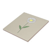 Botanische Daisy Pastel Bloem Bruin Tegeltje (Zijkant)