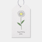Botanische Daisy Pastel Bloem Cadeaulabel (Voorkant)