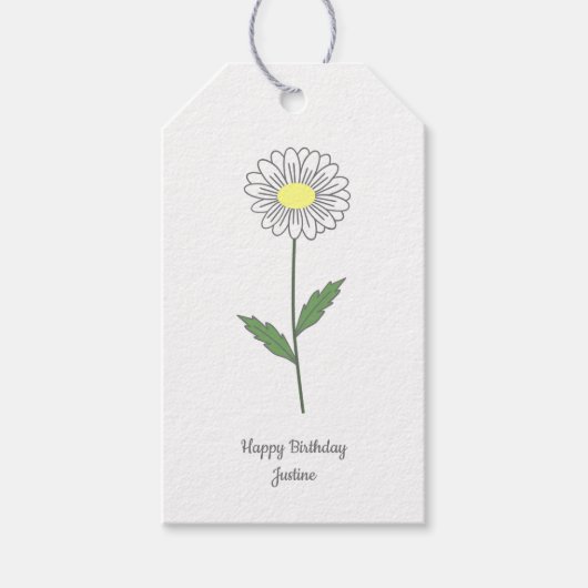 Botanische Daisy Pastel Bloem Cadeaulabel (Voorkant)
