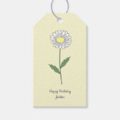 Botanische Daisy Pastel Bloem Geel Cadeaulabel (Voorkant)