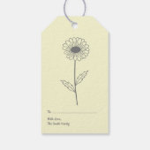 Botanische Daisy Pastel Bloem Geel Cadeaulabel (Achterkant)