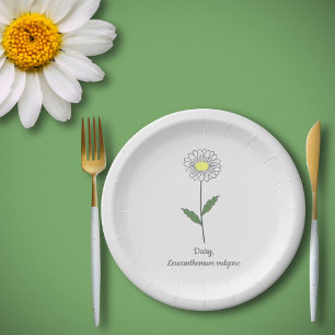 Botanische Daisy Pastel Bloem Papieren Bordje
