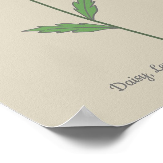 Botanische Daisy Pastel Bloem Poster (Hoek)