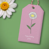 Botanische Daisy Pastel Bloem Roze Cadeaulabel