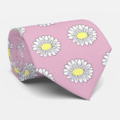 Botanische Daisy Pastel Bloem Roze Stropdas (Opgerold)