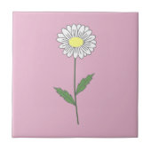 Botanische Daisy Pastel Bloem Roze Tegeltje (Voorkant)